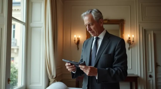 Expert immobilier agréé évaluant un bien haussmannien avec impartialité et professionnalisme